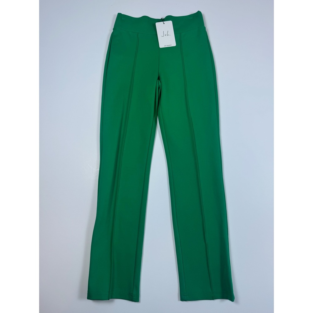 Joh Apparel Green Straight Leg Pintuck Pull On Preppy Boutique Pants Womens XS